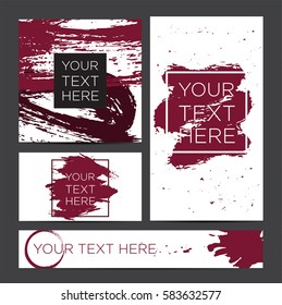 Set of vector banners ink brush stroke