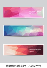 A set of vector banners with polygonal background