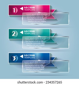 Set of vector banners ribbons with numbers for design of your website.