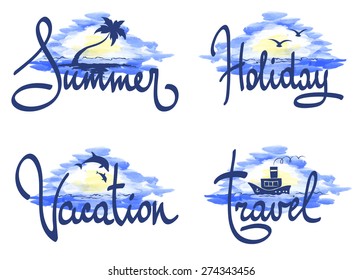 Set vector banners - sea and beach