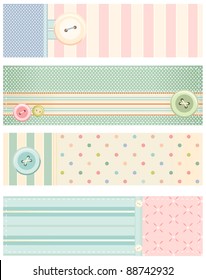 Set of vector banners in shabby chic style