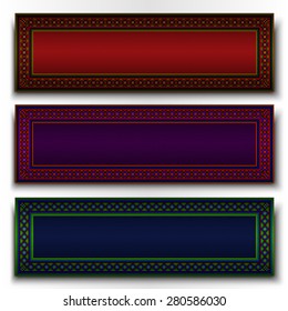 Set of vector banners in the style of oriental carpets