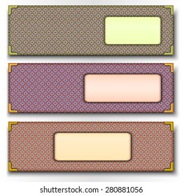 Set of vector banners, stylized tapestry