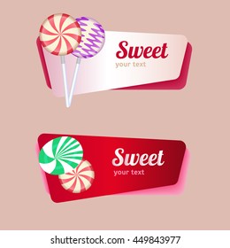 Set of vector banners with sweets.