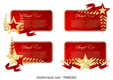 Set of vector  banners for veteran's day