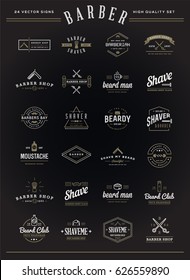 Set of Vector Barber Shop Elements and Shave Shop Icons Illustration can be used as Logo or Icon in premium quality