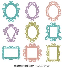 Set of Vector Baroque Frames