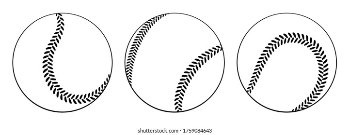 Set of Vector Baseball icon. Flat illustration of Baseball balls for web design, logo, icon, app, UI. Isolated stock illustration on white.