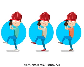 Set of vector baseball players