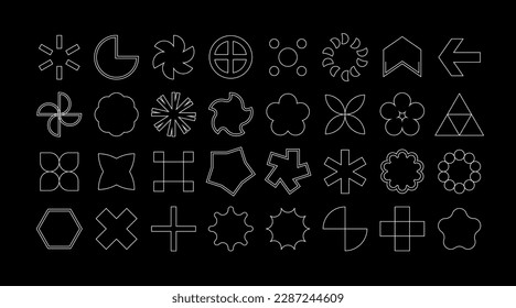 Set of vector basic bauhaus shapes. Abstract geometry figures. Icon symbol and logos in primitive simple style