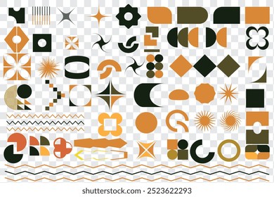 Set of vector basic bauhaus shapes. Abstract geometry figures. Icon symbol and logos in primitive simple style. EPS 10.