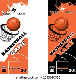 Set Vector. A Basketball. Tournament. Announcement Of A Sporting Event. Flyer, Template Illustration. Basketball Tickets. 
Basketball League