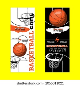 Set Vector. A basketball. Tournament. Announcement of a sporting event. Flyer, Template illustration. Basketball tickets. 
Basketball League