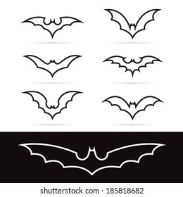 Set of vector bat icons., Animal. Easy editable layered vector illustration. - Illustrations Vectors
