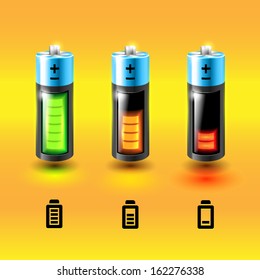 Set of vector batteries. Charge conditions.