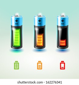 Set of vector batteries. Charge conditions.