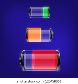 Set of Vector Battery Icons, EPS10