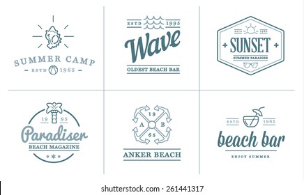 Set Of Vector Beach Sea Bar Elements And Summer Can Be Used As Logo Or Icon In Premium Quality