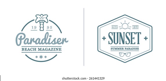 Set Of Vector Beach Sea Bar Elements And Summer Can Be Used As Logo Or Icon In Premium Quality