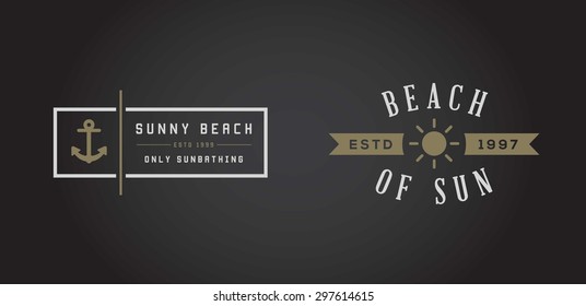 Set of Vector Beach Sea Bar Elements and Summer can be used as Logo or Icon in premium quality
