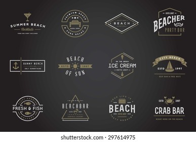 Set of Vector Beach Sea Bar Elements and Summer can be used as Logo or Icon in premium quality
