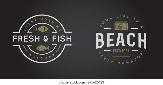 Set of Vector Beach Sea Bar Elements and Summer can be used as Logo or Icon in premium quality
