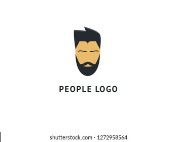 Set of vector bearded men faces, hipsters with different haircuts, mustaches, beards, sunglasses.