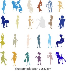 A set of vector of beautiful woman