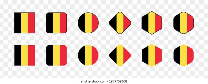 set of Vector Belgium flag, Belgium flag illustration, Belgium flag picture, Belgium flag image, vector illustration