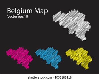 Set of vector belgium maps Multicolored country map in geometric style for your design infographic. Vector illustration eps 10.