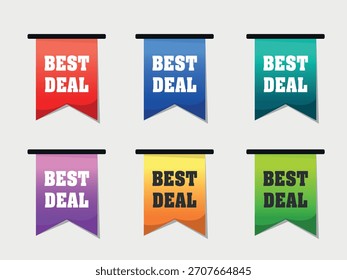 A set of vector best deal stickers for promoting product advertising and designing your resources