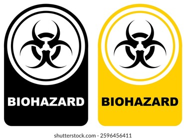 Set vector biohazard sign symbol labels sticker design illustration