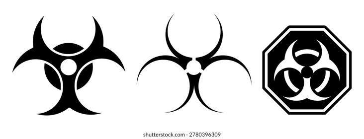 set vector Biohazard warning symbol. Toxic sign design illustration