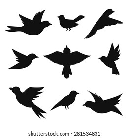 Set of Vector Bird Silhouettes