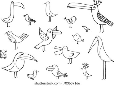 Set of vector birds
