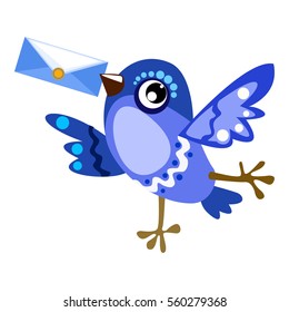 set of vector birds, funny bird on white