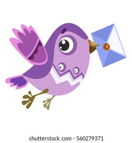 set of vector birds, funny bird on white
