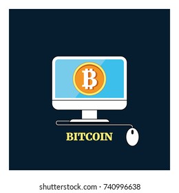 Set vector bitcoin graph on color background. Bitcoin hype concept vector illustration with blank space for text