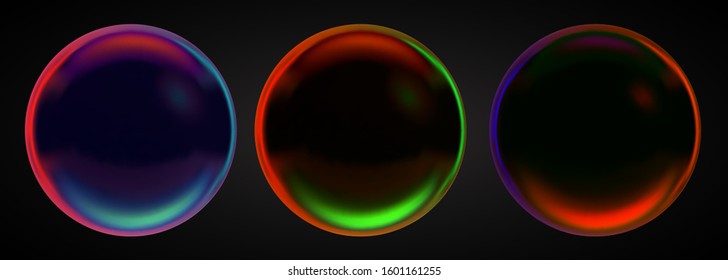 set of vector black 3d spheres on a background
