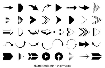 Set of vector black arrow. Arrow icon. Vector illustration, set of icons.