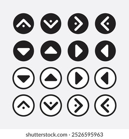 Establecer el Vector para el icono de flecha negra en forma de círculo