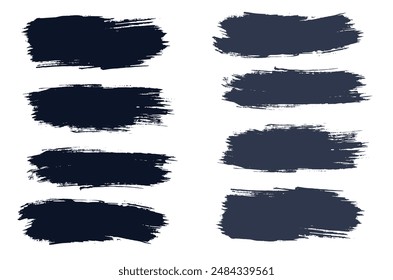 Conjunto de Vector negro y azul ilustración de color pincel línea de trazo