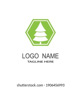 Set of Vector black christmas tree icons 