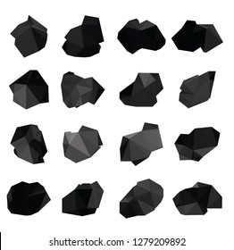 Set of vector black coals 5