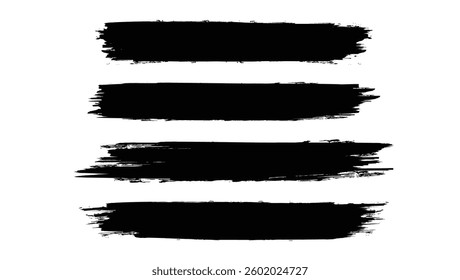 Set of vector Black paint brush strokes