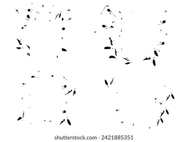 Set of vector black paint, ink brush stroke, brush, line or texture. Dirty artistic design element, box, frame.