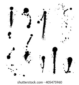 set of vector black splashes 