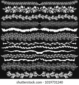 Set of vector black and white dividers.