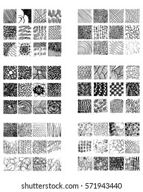 Set of vector black white hand drawn seamless pattern. Abstract watercolor, ink and marker texture and background. Trendy scandinavian design concept for fashion textile print, wrapping or packaging.