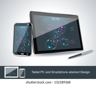 Set of vector blank generic tablet pc and smartphones.